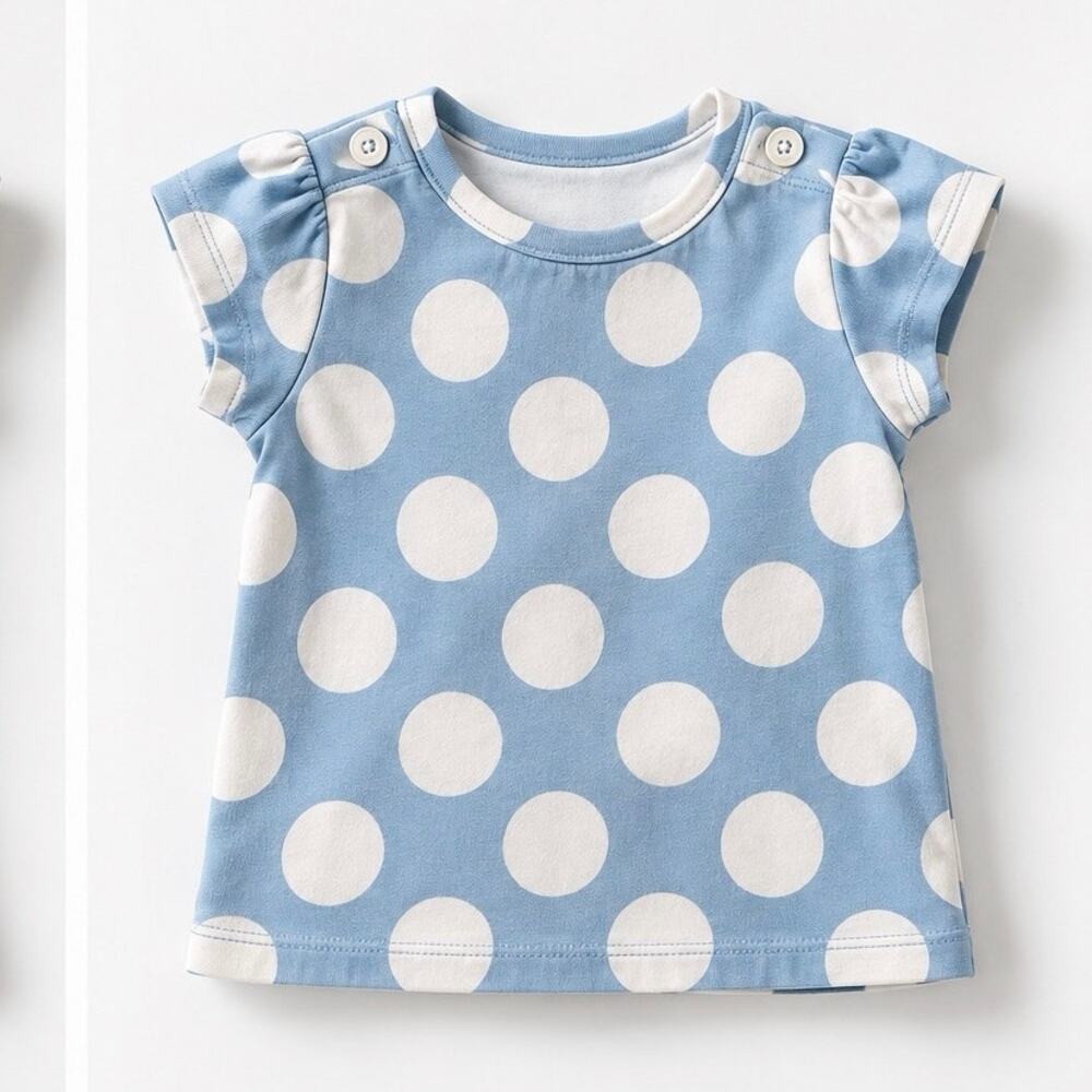 Baby Boden Blue & White Polka Dot Tee ā 3ā6 Months